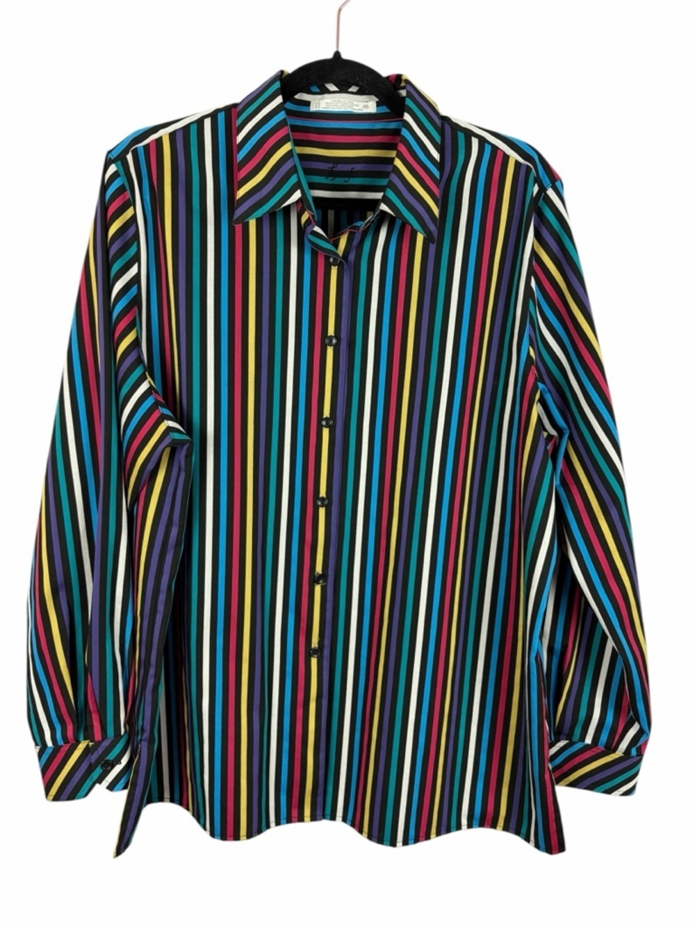 Foxcroft Wrinkle Free Stripe Button Down Shirt Cotton Career Blouse Size 18